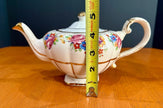 Vintage Arthur Wood Floral Design Teapot with Gold Trim #4549 Repaired