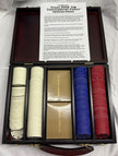 Cardinal's Texas Hold 'Em Poker Set Dark Maroon Wooden Case 2 Card Decks