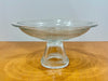 Vintage Clear Glass Pedestal Bowl Cake Stand with Beaded Hobnail Rim