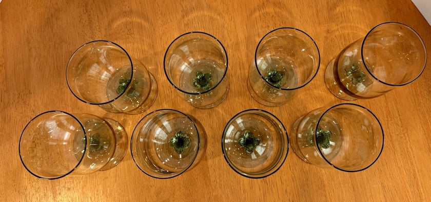 Vintage Set Of 8 Lenox Green Mist Iced Tea Goblets Expression Line Smoky Green