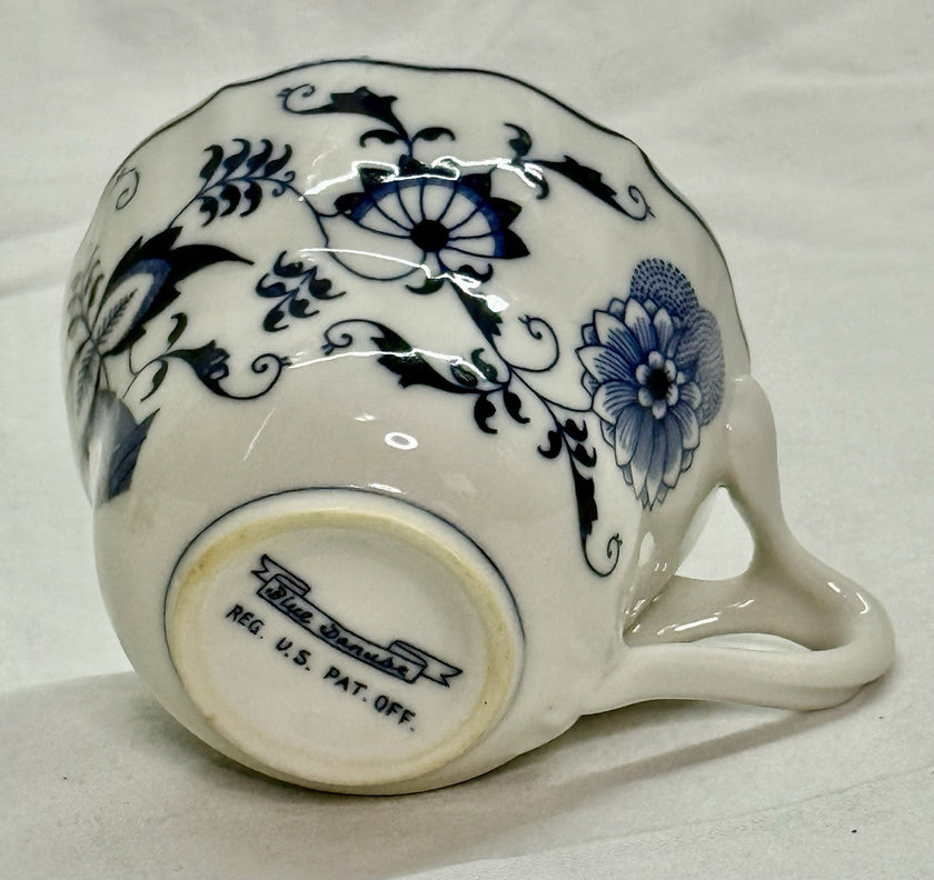 Vintage Blue Danube Tea Cup Translucent Porcelain Blue Onion Pattern Japan 1950s