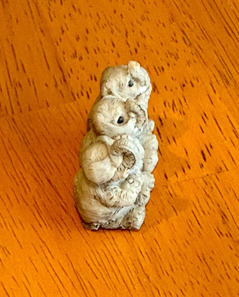 Stone Critters Vintage Three Wise Elephants Figurine Hear See Speak No Evil SC-423