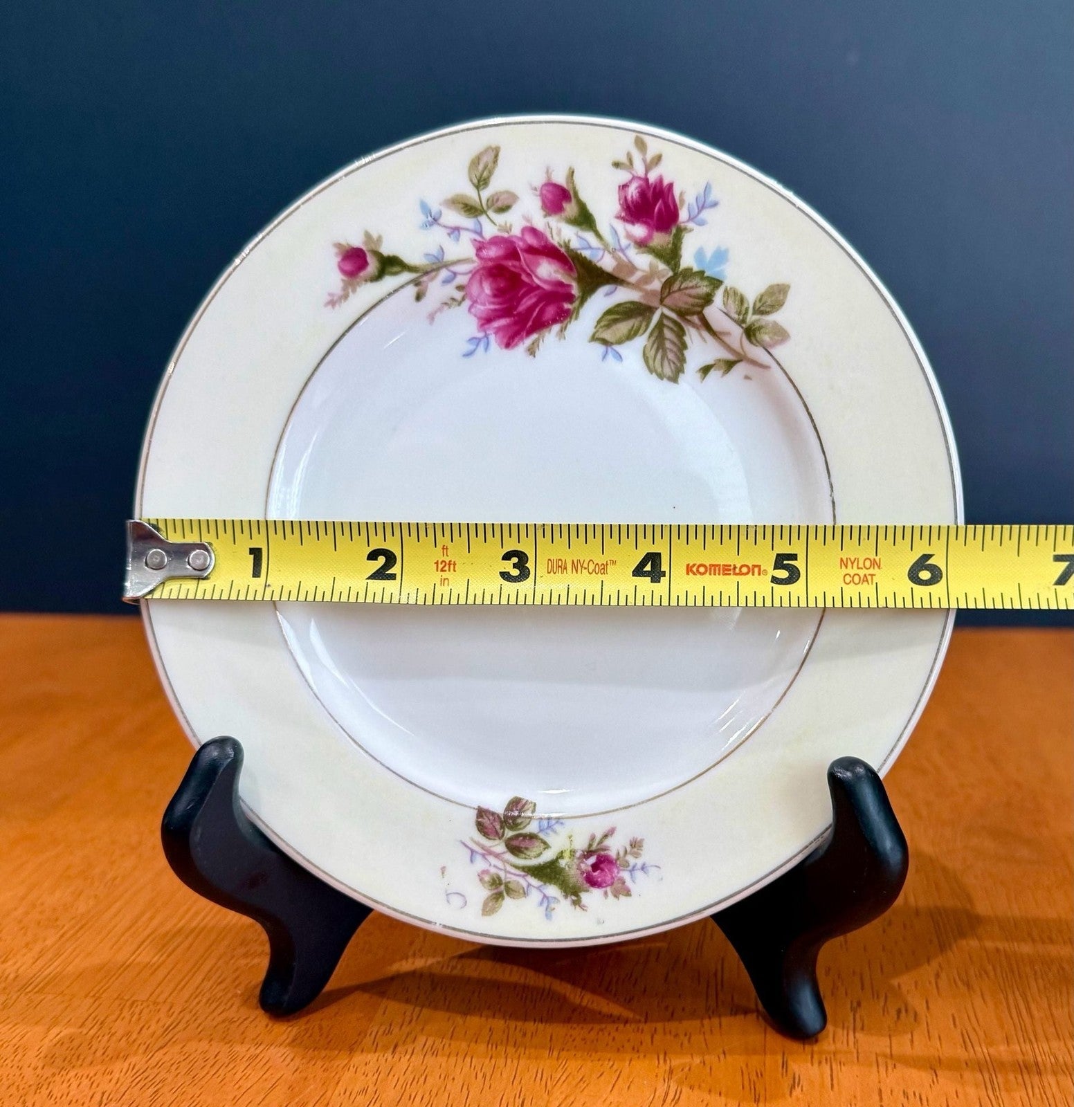 Vintage Moss Rose Pattern Bread & Butter Plate Made in Japan Gold Rim 6”