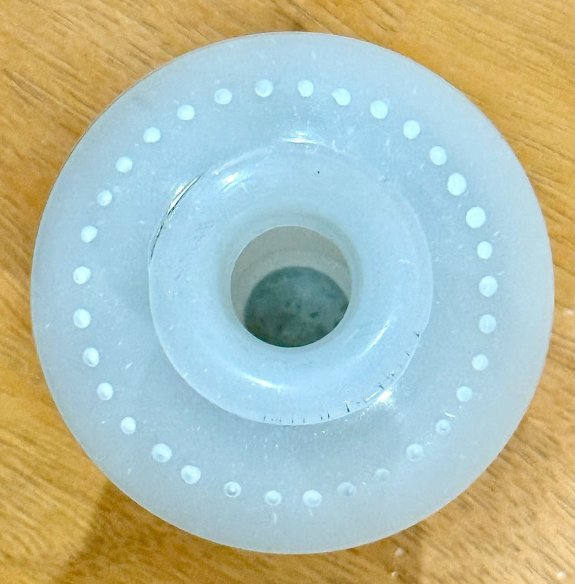 Vintage Victorian Bristol White Opaline Hand-Painted Floral Glass Vase