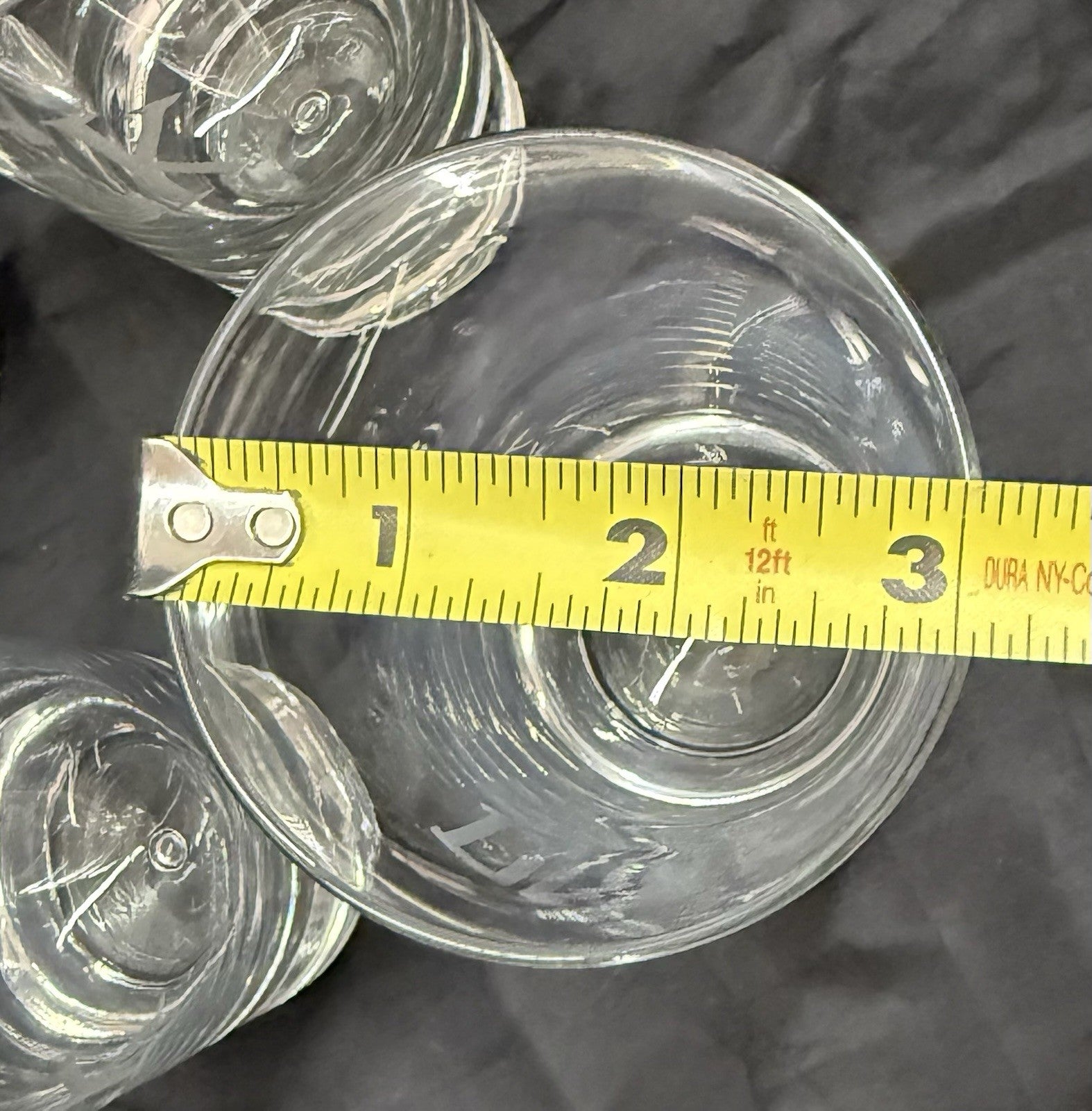 Set Of 8 Heavy Base Controlled Bubble Bottom Highball Glasses 16 oz DEK Engraved