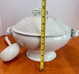 Vintage J. & G. Meakin Ironstone White Soup Tureen with Lid and Ladle