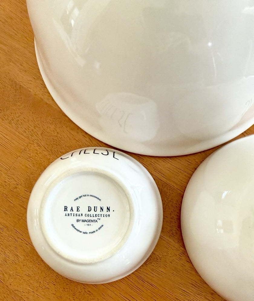 Rae Dunn Artisan Collection Pizza Night Bowl Set Microwave Dishwasher Safe White