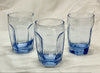 Vintage Set Of 2 Libbey Chivalry Blue Juice Glasses Set 3.75” Textured Panels