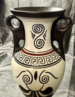 Vintage Amphora Made in Greece Hand Painted Art Pottery Greek Replica Urn Vase