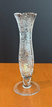 Vintage Lausitzer Crystal Bud Vase Hand Cut German 24% Leaded Crystal Hobstars