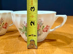Vintage Floral Bone China Tea Cups Ruffled Swirl Design Set of 2 Roses