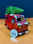 Enchanted Forest Red Metal Truck Christmas Decor Toy
