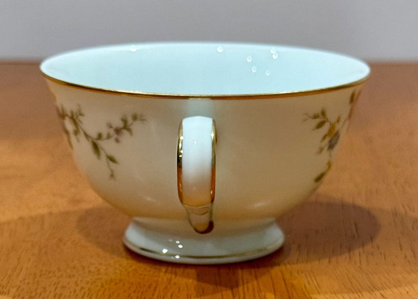 Vintage Noritake Firenze Gold Trim Tea Cup 6674 Floral Moss Rose
