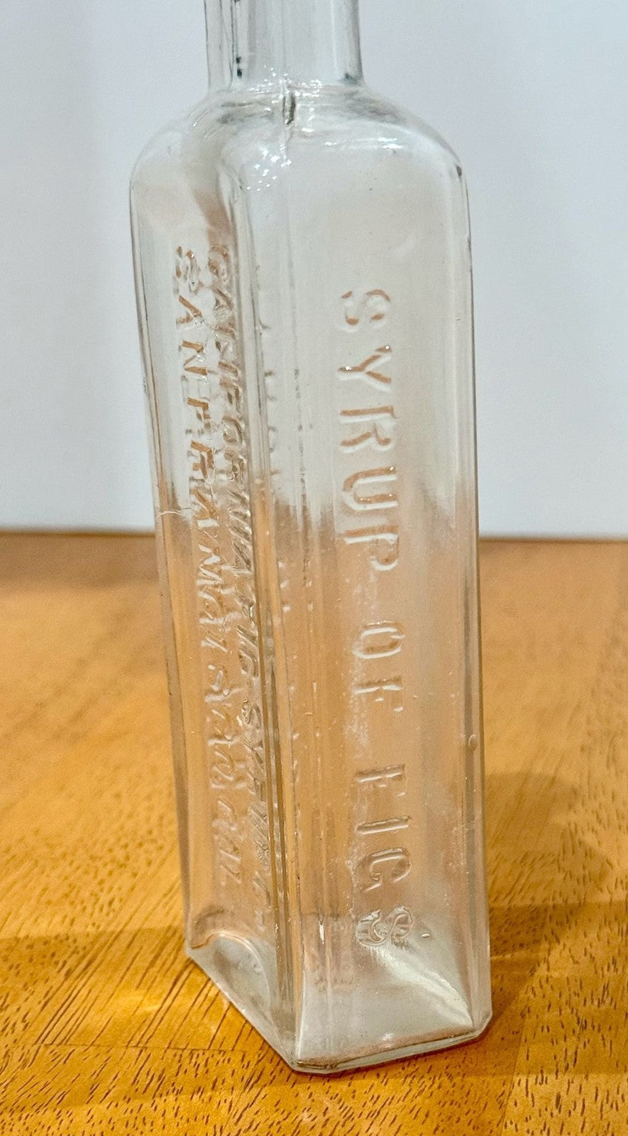 California Fig Syrup Co. Antique Glass Medicine Bottle Clear