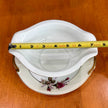 Vintage Made in Japan Moss Rose Gravy Boat with Attached Underplate Red White