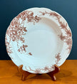 Colonial Pottery Stoke England Clifford Pattern Brown Transferware Soup Bowl