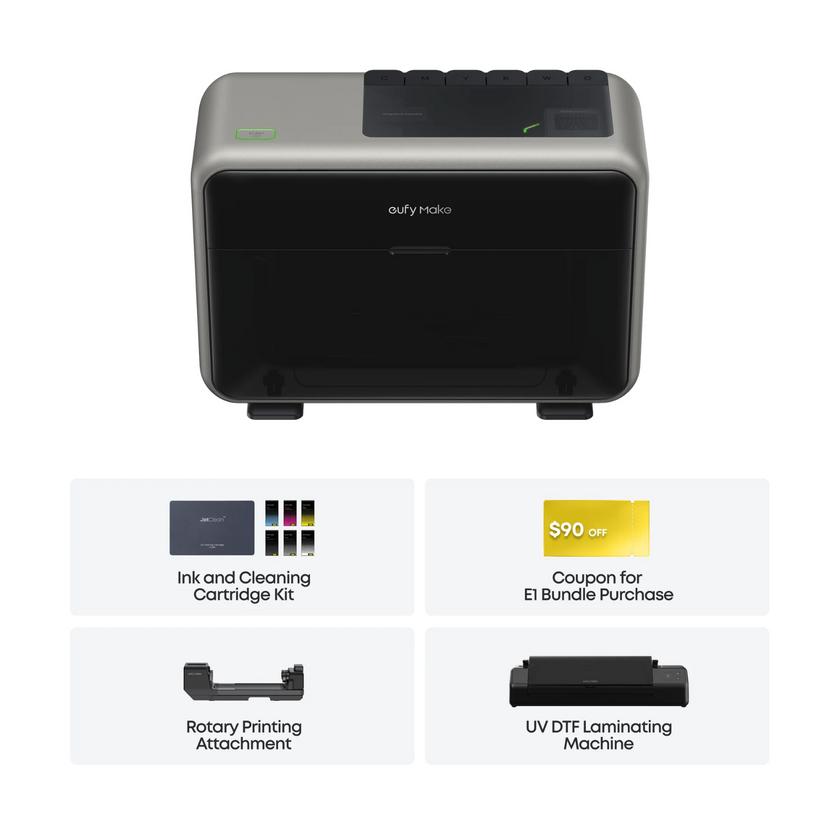 Brand New eufyMake E1 UV Printer DELUXE Bundle + Extra Ink & Cleaning Kit
