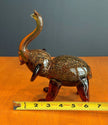 Dynasty Gallery Amber Art Glass Elephant Figurine with Gold Aventurine Flecks
