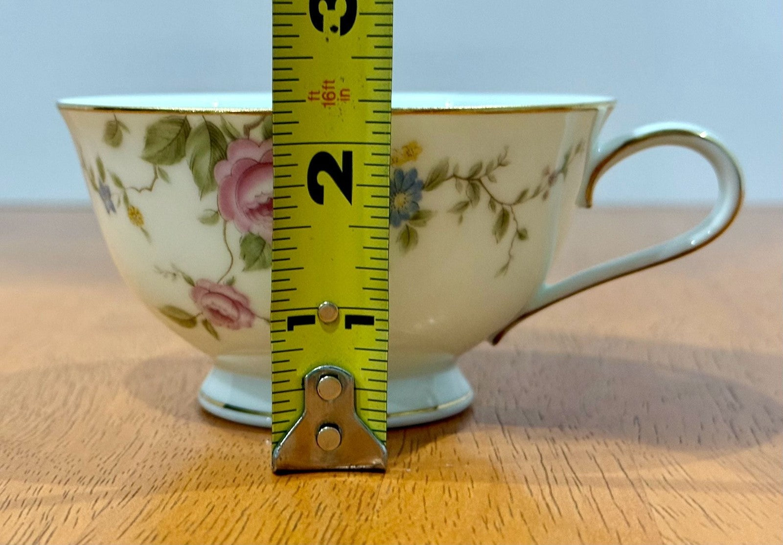 Vintage Noritake Firenze Gold Trim Tea Cup 6674 Floral Moss Rose
