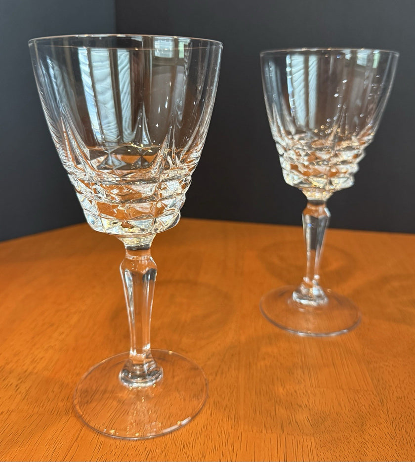 Vintage W M Dalton Cherbourg French Lead Crystal Goblets Set of 4 Original Boxes
