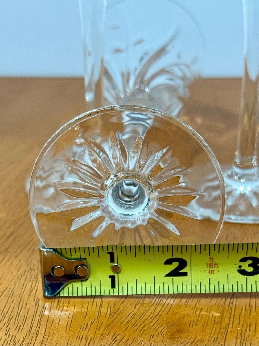 Vintage Cristal D'Arques-Durand Cassandra 4 Gold Trim Champagne Flutes