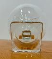 Vintage Clear Glass Pedestal Compote Bowl Square Base 5” Candy Dish Fancy