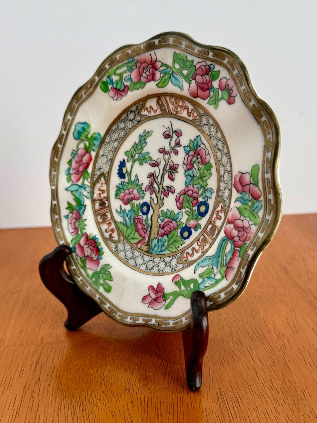 Vintage Coalport Indian Tree Multicolor Scalloped 6 Inch Bread and Butter Plate