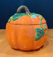 Vintage Royal Norfolk Ceramic Pumpkin Cookie Candy Jar with Lid Fall Autumn