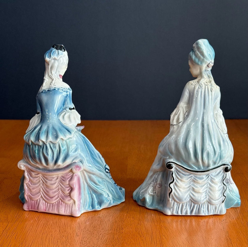Vintage Goldscheider Everlast Porcelain Victorian Lady Figurines Set of 2