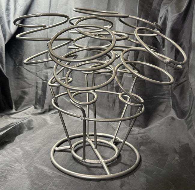 Vintage 5 Bottle Gray Metal Countertop Wine Rack Bar Supplies Bar Decor Bottles