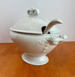 Vintage J. & G. Meakin Ironstone White Soup Tureen with Lid and Ladle