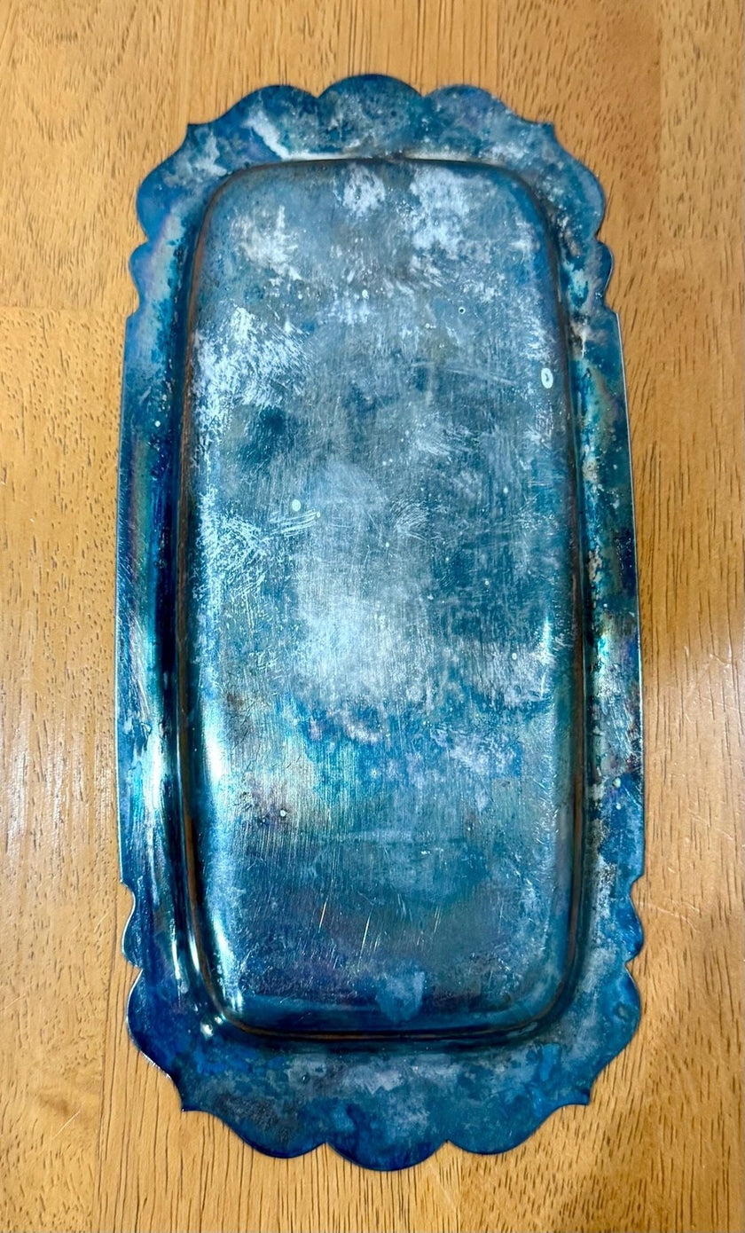 Vintage WM Rogers Silver-Plated Scalloped Edge Vanity Serving Tray