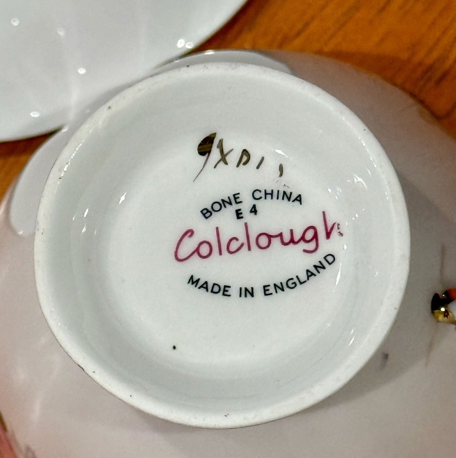 Vintage Colclough English Bone China Teacup & Saucer Pink Rose Floral Gold Trim
