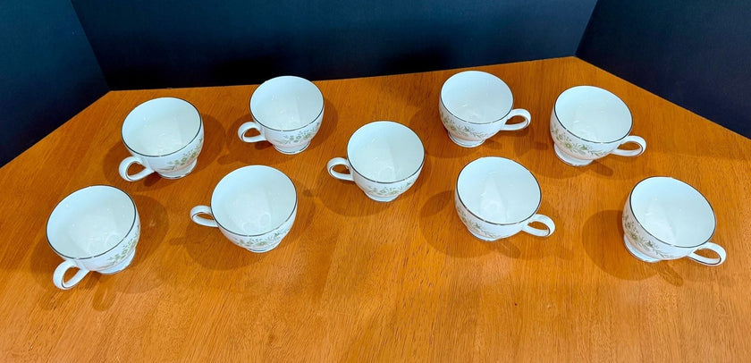 Vintage Wedgwood Westbury Leigh Shape Footed Tea Cups Set Of 9