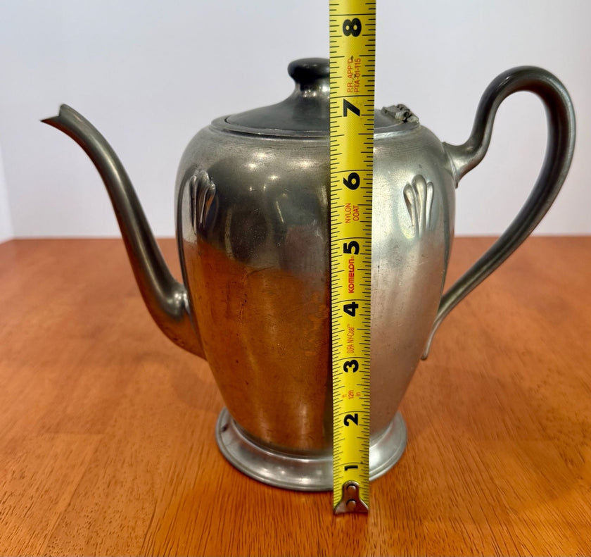 Vintage Royal Solid Pewter Teapot or Coffee Pot with Hinged Lid