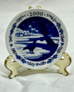 Vintage Royal Copenhagen Plates 2000 Christmas & Millennium Plates with Stands