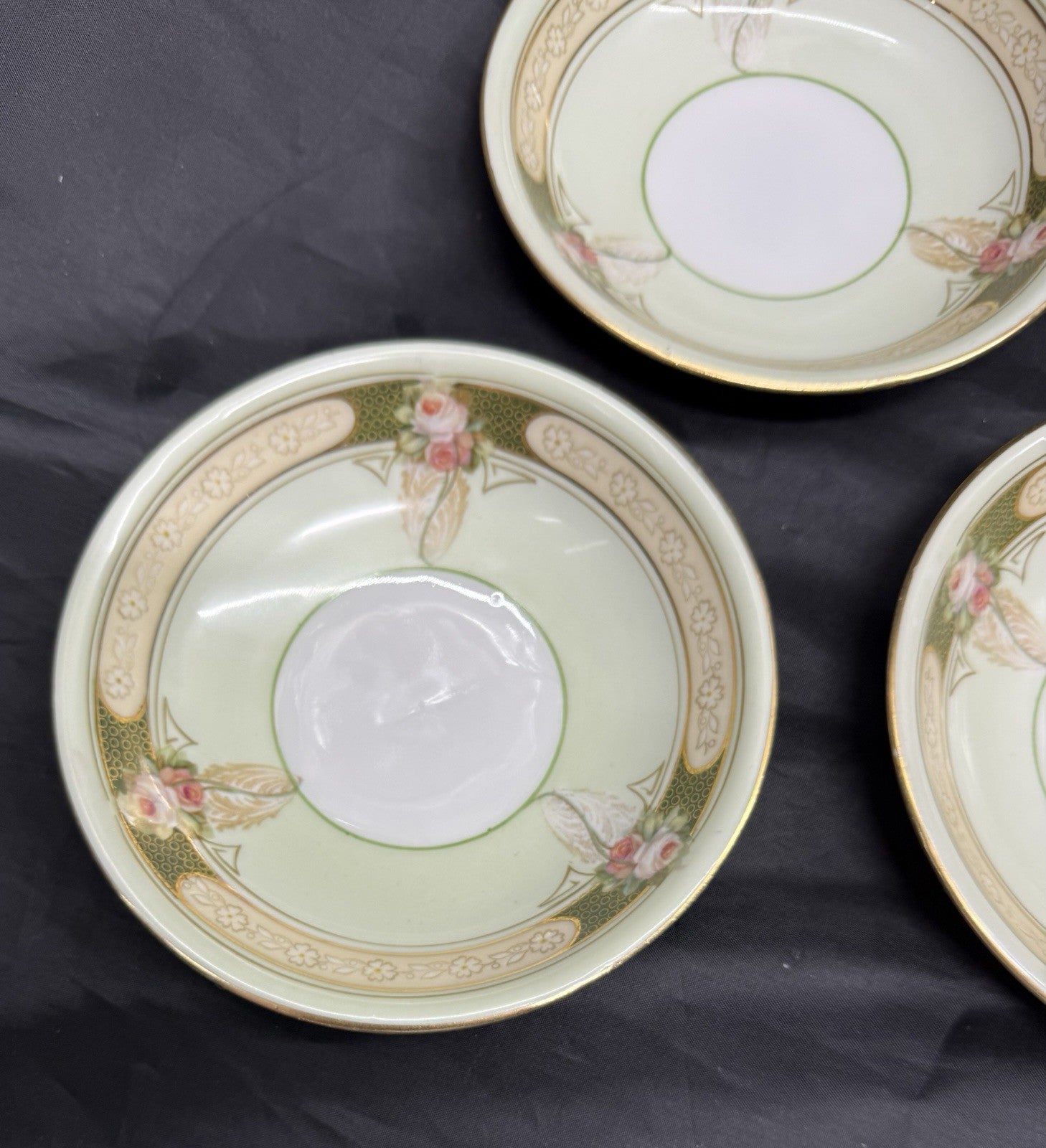 Antique Lot Of 6 Reinhold Schlegelmilch RS Germany Roses And Gold Dessert Bowls