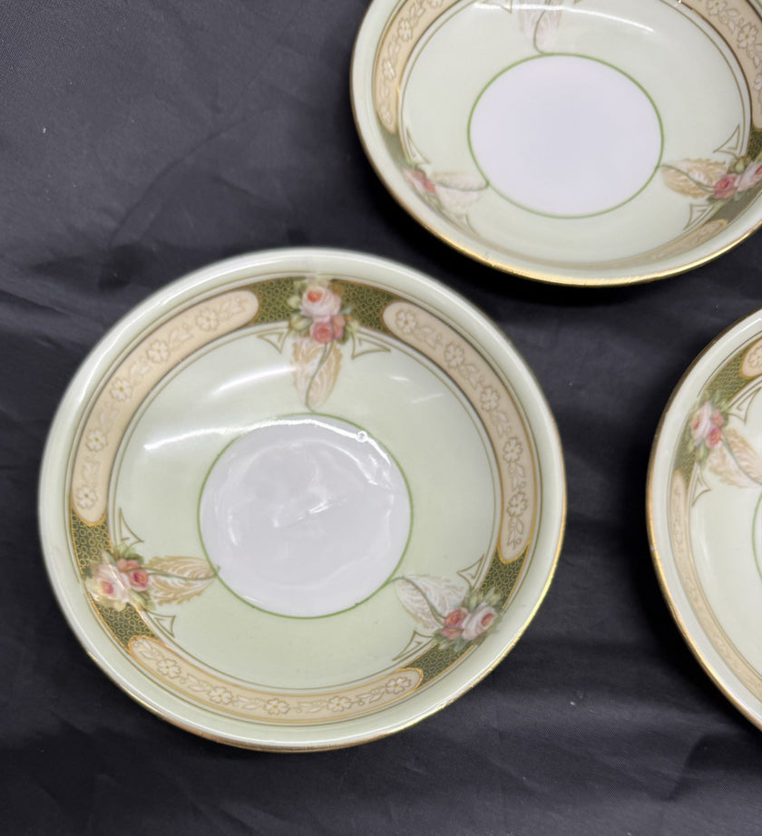 Antique Lot Of 6 Reinhold Schlegelmilch RS Germany Roses And Gold Dessert Bowls