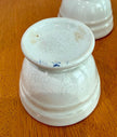 Set of 4 Vintage White Ceramic Restaurant-Ware Footed Egg Cups 3x2.5”