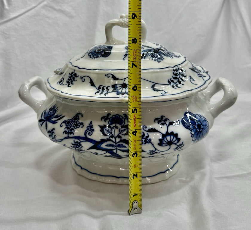 Vintage Blue Danube Oval Soup Tureen with Lid & Underplate Blue Onion Pattern
