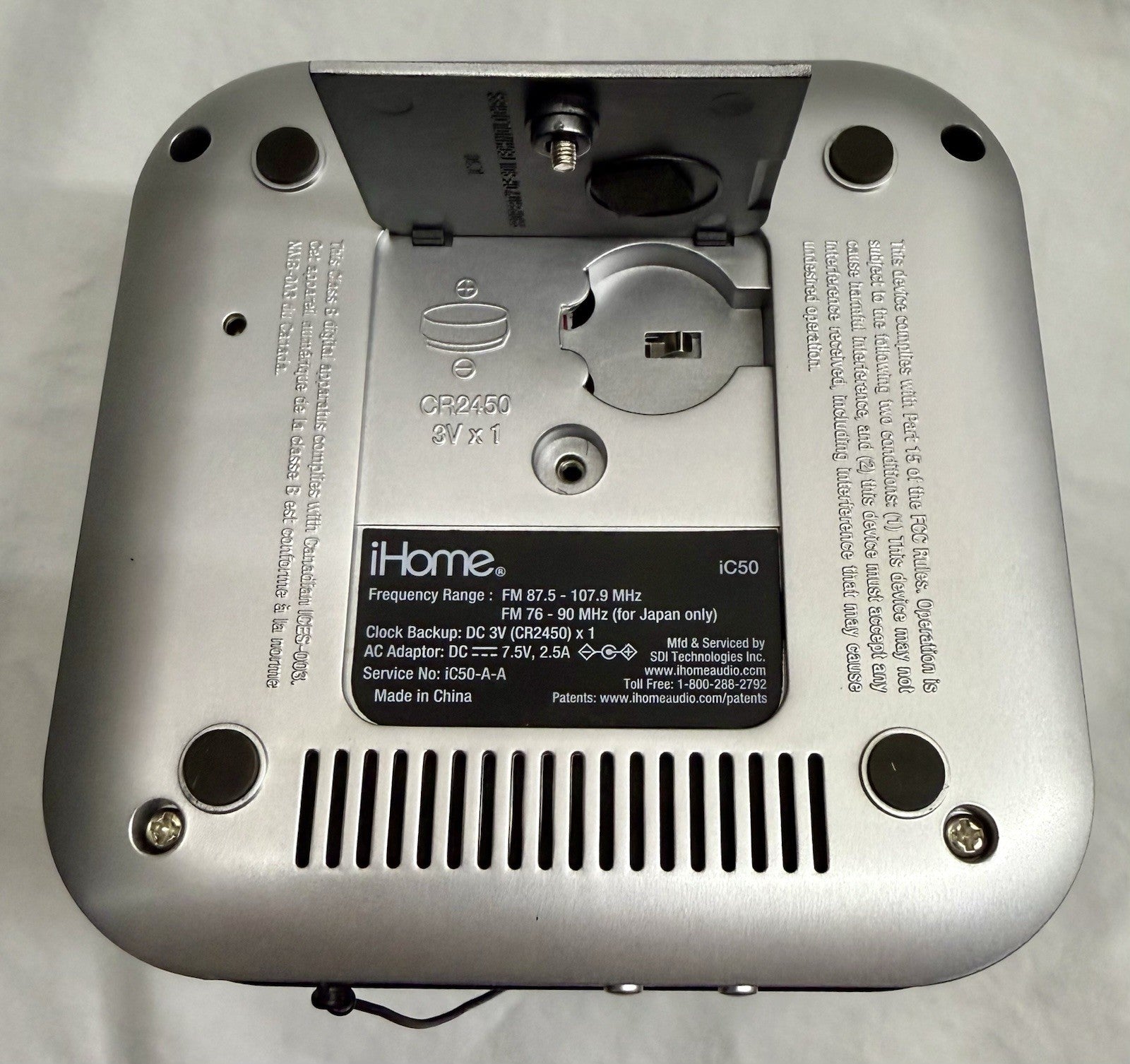 iHome iC50 FM Stereo Alarm Clock Radio Dock Android Smartphones Programmable