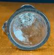 Vintage Glass Syrup Pitcher Metal Flip-Top Lid Vertical Ribbed Design