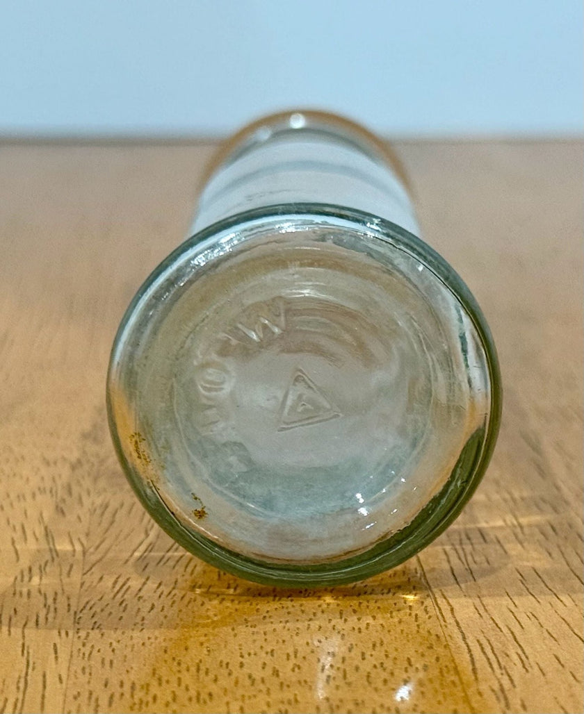 Antique Clear Glass Caper Bottle 6 Inch Cylindrical Jar