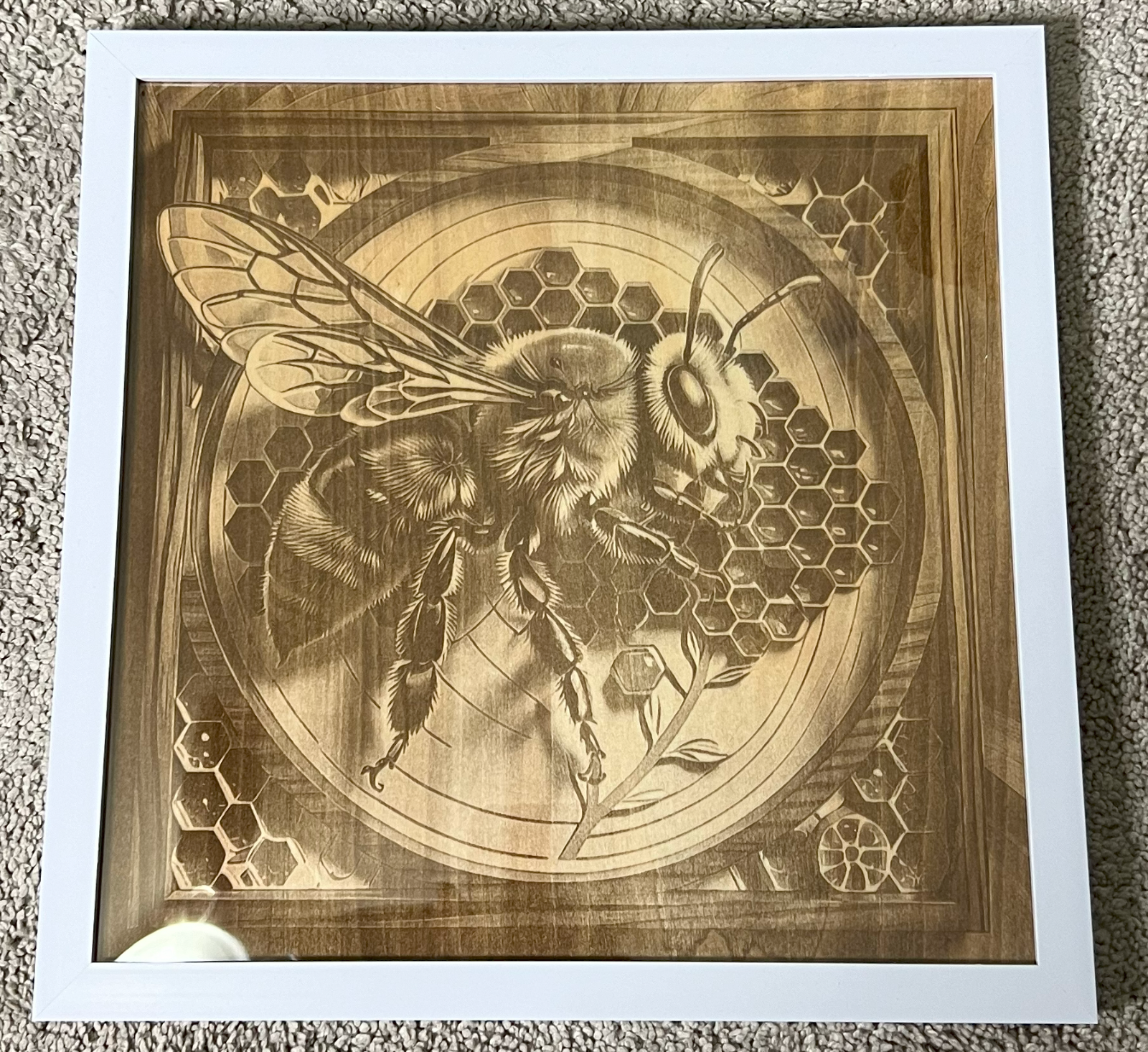 Worker Bee 3D Laser Engraved Portrait  11