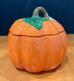 Vintage Royal Norfolk Ceramic Pumpkin Cookie Candy Jar with Lid Fall Autumn