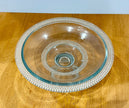 Vintage Clear Glass Pedestal Bowl Cake Stand with Beaded Hobnail Rim