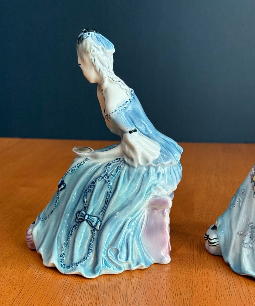 Vintage Goldscheider Everlast Porcelain Victorian Lady Figurines Set of 2