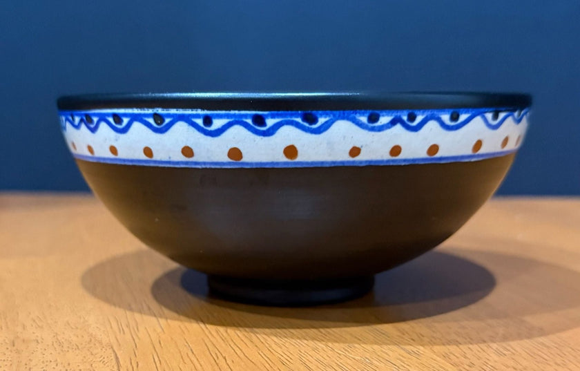 Antique PZH BEEK Model #8 Ceramic Bowl Gouda Holland Art Deco Floral Circa 1923