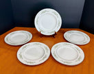 Vintage Wedgwood Westbury Salad Plate Set of 5 Green Floral Platinum 8”