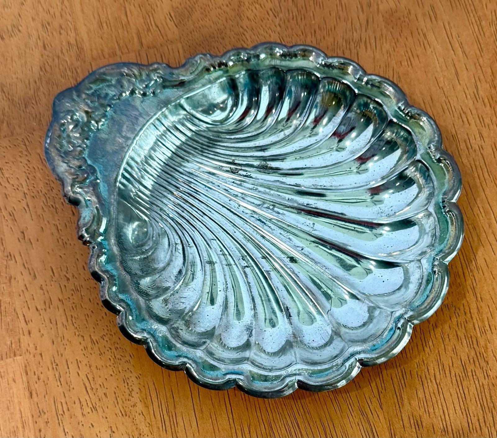 Vintage Silver Plated Shell Trinket Dish Soap Dish Seashell Shape
